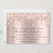 Baby shower drift Glitter Roos Gold Spark Boy Girl Kaart (Voorkant)