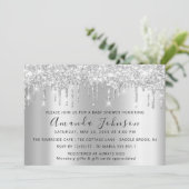 Baby shower drijft Glitter Feet Grey Spark Boy Gir Kaart (Staand voorkant)