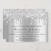 Baby shower drijft Glitter Feet Grey Spark Boy Gir Kaart (Voorkant / Achterkant)