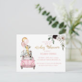 Baby shower, drive-by Baby shower, safari Invitat Briefkaart (Staand voorkant)