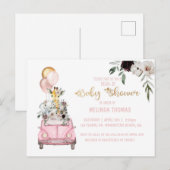 Baby shower, drive-by Baby shower, safari Invitat Briefkaart (Voorkant / Achterkant)