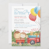 Baby shower "drive-by Woodland Animals Truck" Kaart (Voorkant)
