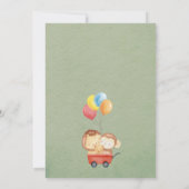 Baby shower "drive-by Woodland Animals Truck" Kaart (Achterkant)