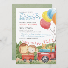 Baby shower "drive-by Woodland Animals Truck" Kaart