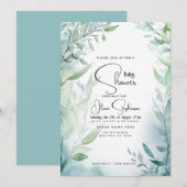 Baby shower- dromerige blauwe tuin kaart (Voorkant / Achterkant)