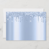 Baby shower droogt blauw schoolmeisje met glitter kaart (Achterkant)