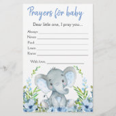 Baby Shower Dubbelspel Jongen Olifant Flyer (Achterkant)