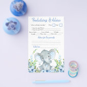 Baby Shower Dubbelspel Jongen Olifant Flyer (Enkel)