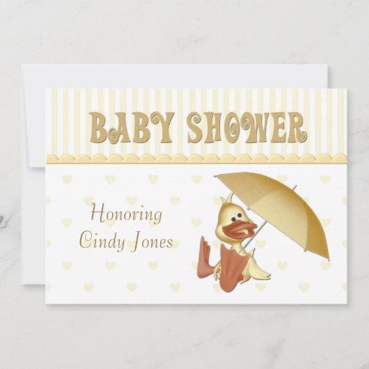 baby shower Duck Uitnodiging (Voorkant)