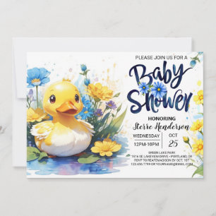 Baby shower Duckling Vijveruitnodiging Kaart