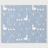 Baby shower Duckling Wrapping Papier in Blauw (Vlak)