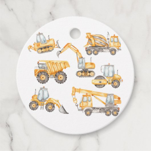 Baby shower Dump Truck Party Bedankjes Labels (Voorkant)
