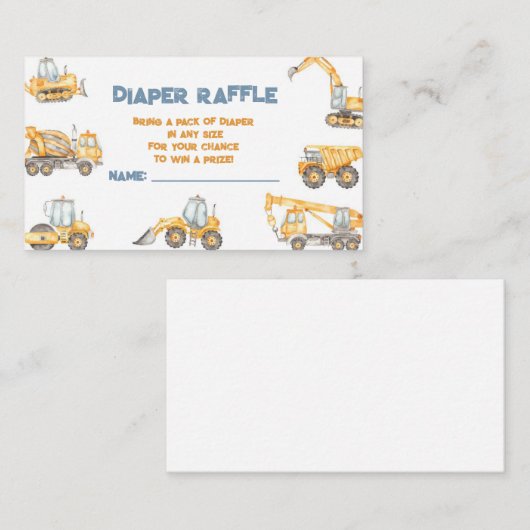 Baby shower Dump Truck Party Informatiekaartje (Voorkant / Achterkant)