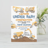 Baby shower Dump Truck Party Kaart (Staand voorkant)
