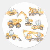 Baby shower Dump Truck Party Ronde Sticker (Voorkant)