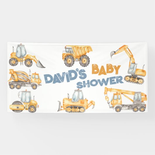 Baby shower Dump Truck Party Spandoek (Horizontaal)
