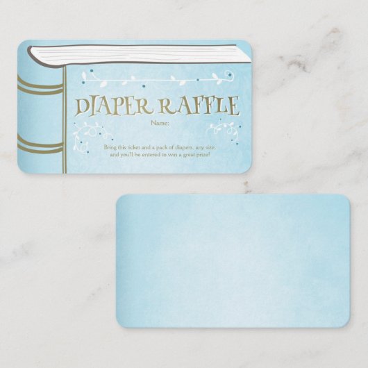 Baby shower dunne Raffle-kaart — Stapelmodel Informatiekaartje (Voorkant / Achterkant)