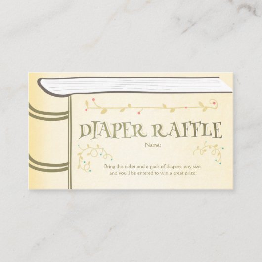 Baby shower dunne Raffle-kaart — Stapelmodel Informatiekaartje (Voorkant)