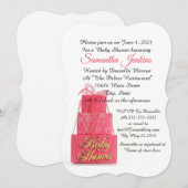 Baby shower E=uitnodiging Meisje roze pakjes Kaart (Voorkant / Achterkant)