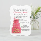 Baby shower E=uitnodiging Meisje roze pakjes Kaart (Staand voorkant)