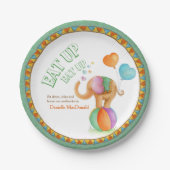 Baby shower Eat Up Circus Stijl Olifant Art bord (Voorkant)