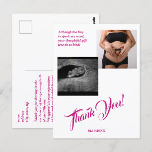 Baby shower echo meisje roze dank u. briefkaart