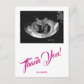 Baby shower echo meisje roze dank u. briefkaart (Voorkant)