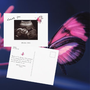 Baby shower echo Schattigee vlinder dank u Briefkaart