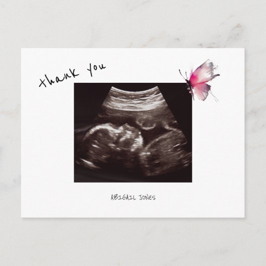 Baby shower echo Schattigee vlinder dank u Briefkaart (Voorkant)