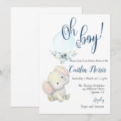 Baby shower, een jongen, Elephant boy Shower (Voorkant / Achterkant)