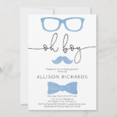 Baby shower, een klein man is onderweg kaart (Voorkant)