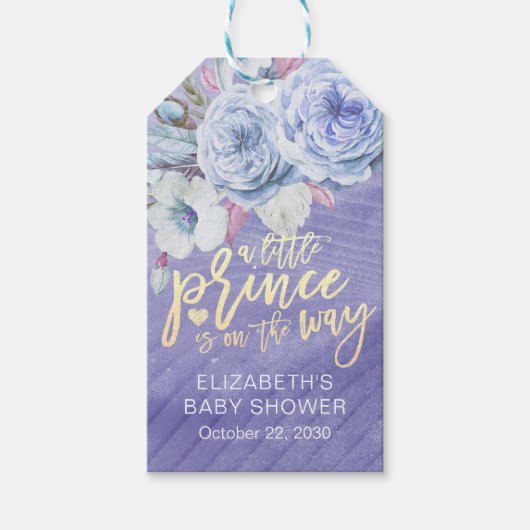 Baby shower een kleine prins onderweg cadeaulabel (Voorkant)