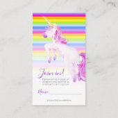 Baby shower eenhoorn kunst luier loterij kaarten (Achterkant)