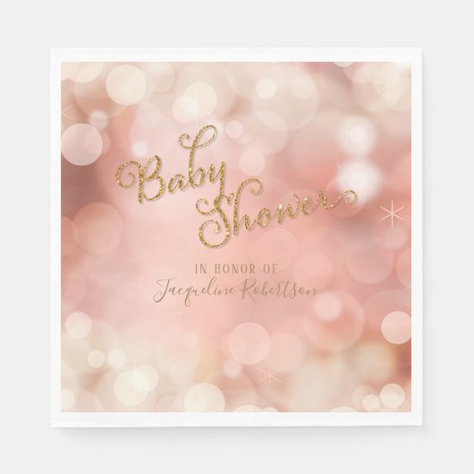 Baby shower Eenvoudige Magische Bokeh Sparkle Twin Servetten (Voorkant)