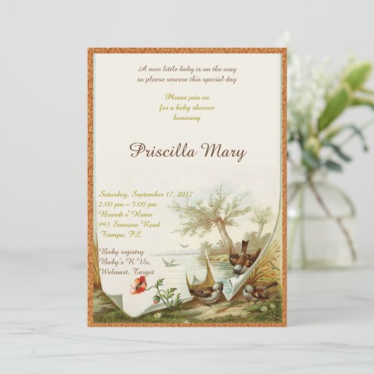 baby shower eer. kaart (Staand voorkant)