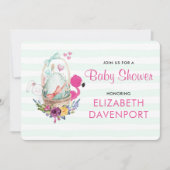 Baby shower Egg Nesting w/Flamingo & Bunny Kaart (Voorkant)