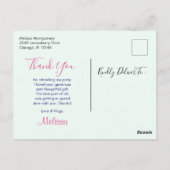 Baby shower Egg w / Flamingo & Bunny Party Bedankt Briefkaart (Achterkant)