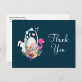 Baby shower Ei, Flaingo, & Bunny Party Bedankt Briefkaart (Voorkant / Achterkant)