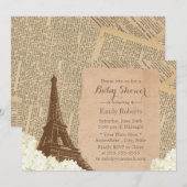  Baby shower Eiffeltoren in Parijs Kaart (Voorkant / Achterkant)