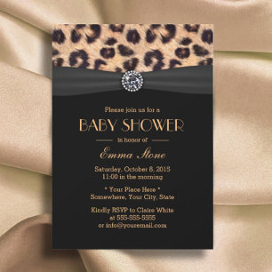 Baby shower Elegant Leopard Print Patroon Kaart