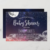 Baby shower Elegant Moon & Stars Night #2 Kaart (Voorkant / Achterkant)