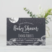 Baby shower Elegant Moon & Stars Night Kaart (Staand voorkant)