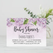 Baby shower Elegant Paars Hydrangea Floral Kaart (Staand voorkant)
