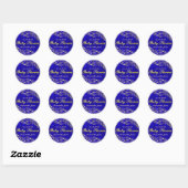 Baby shower Elegant Regal Golden Blue Ronde Sticker (Vel)