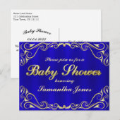 baby shower Elegant Regal Golden Typografie Aankondigingskaart (Voorkant / Achterkant)