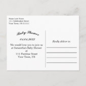 baby shower Elegant Regal Golden Typografie Aankondigingskaart (Achterkant)