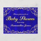 baby shower Elegant Regal Golden Typografie Aankondigingskaart (Voorkant)