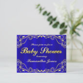 baby shower Elegant Regal Golden Typografie Aankondigingskaart (Staand voorkant)