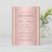 Baby shower Elegant Roos Gold Foil Kaart (Staand voorkant)