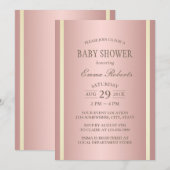 Baby shower Elegant Roos Gold Foil Kaart (Voorkant / Achterkant)